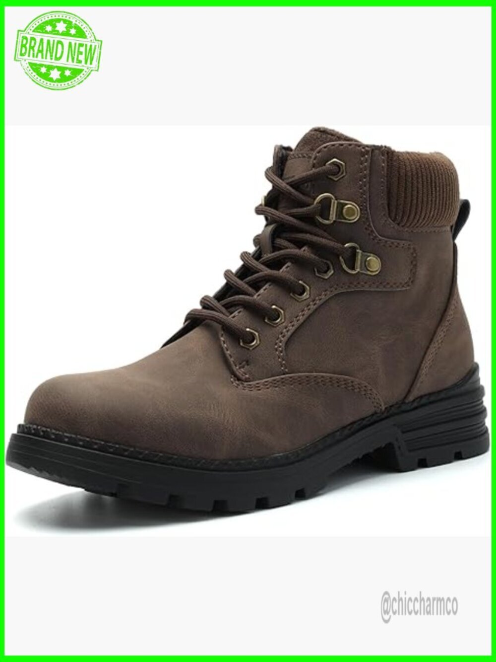 Women's Waterproof Hiking Boots with Faux Fur Collar - Winter Ankle Boots